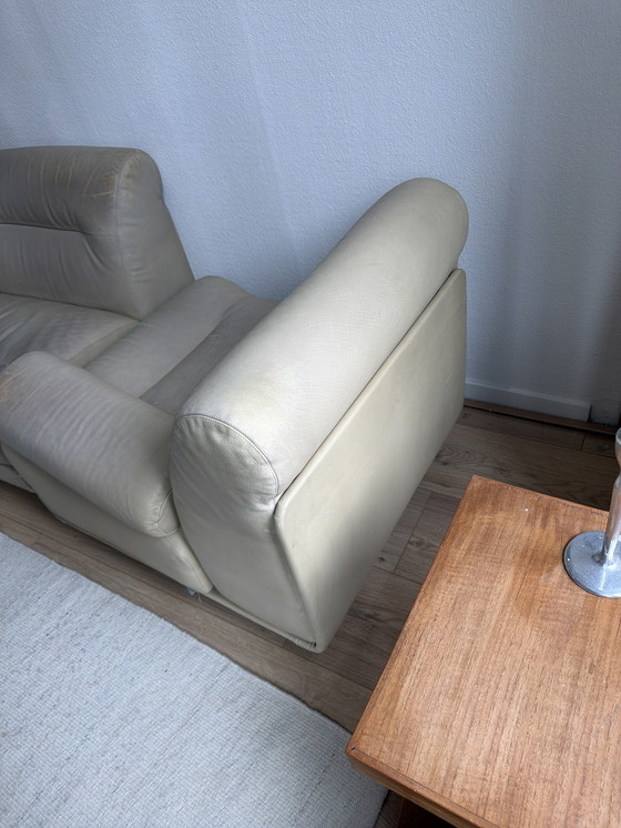 Image 1 of Vintage leather sofa cream