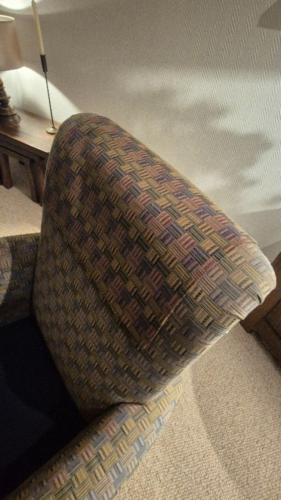 Vintage Designer Wingback Armchair with Oak Legs – Koekoek, Textile (photo 18 of 21)