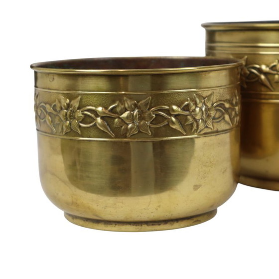 Oude Messing Repoussé Bloembakken Unis Paris – Plantenbak, Brass (photo 5 of 18)
