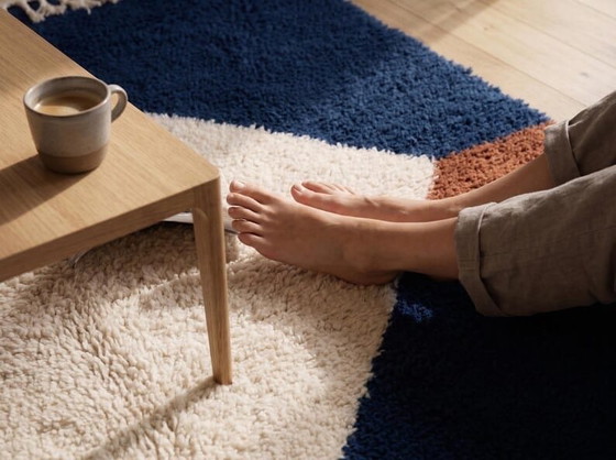 Custom-made traditional hand-woven natural wool Rugs & carpets 1.5/2.5 m, Ahrend, Textile, Blue (photo 2 of 8)