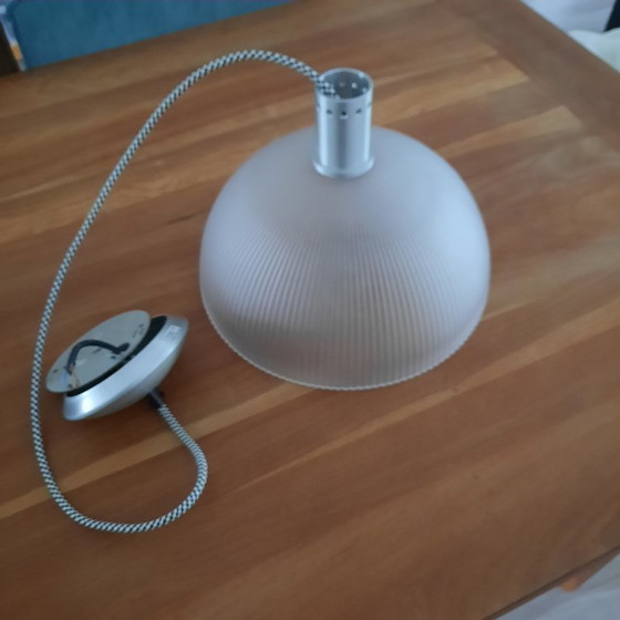Image 1 of Lampada a sospensione vintage con vetro rigato del negozio per la casa Habitat