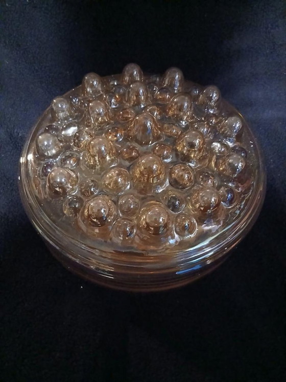 Image 1 of Leuchtend orange-goldene Decken-/Wandleuchte aus den 1980er Jahren