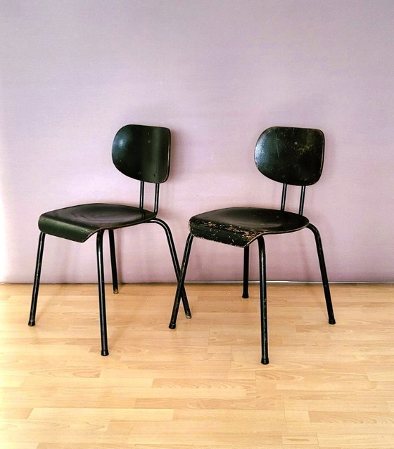 Willy Van der Meeren pour Tubax "Chaises CT 2" – Chaises de salle à manger, Fer, Bois (photo 6 of 9)