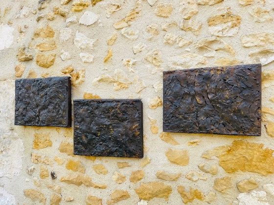 Image 1 of Sculture murali brutaliste americane di metà secolo di Irv Bramberg, anni '60, set di 3