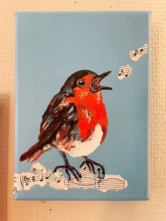 Image 1 of Pintar un petirrojo