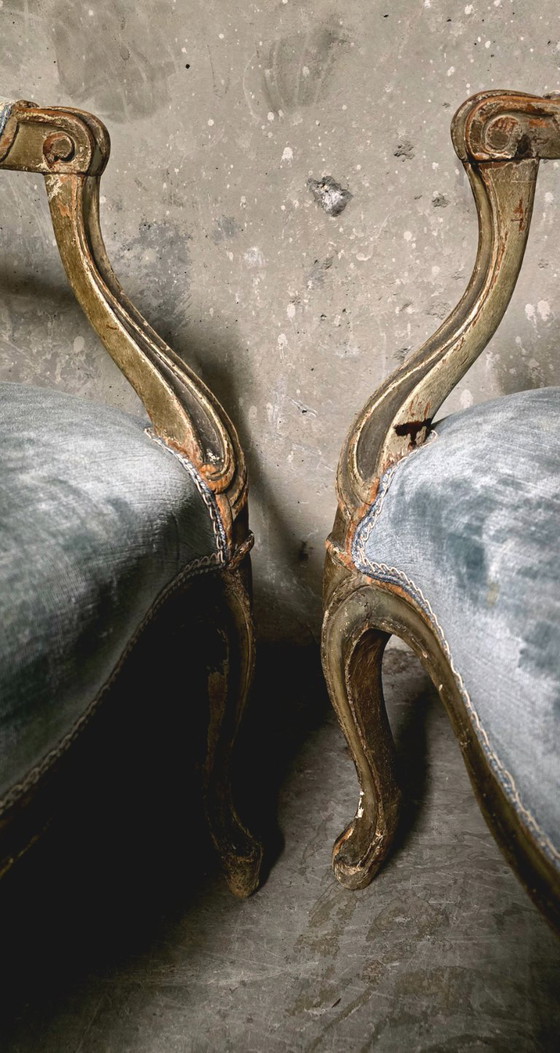 Image 1 of Pair of Louis XV cabriolet armchairs, 18th century