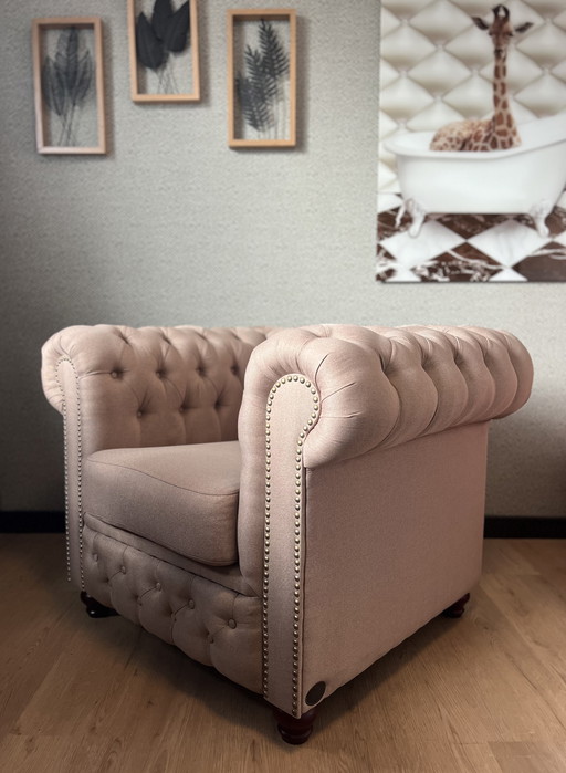 Stoel - Nieuwe Chesterfield Brighton Stoffen Fauteuil