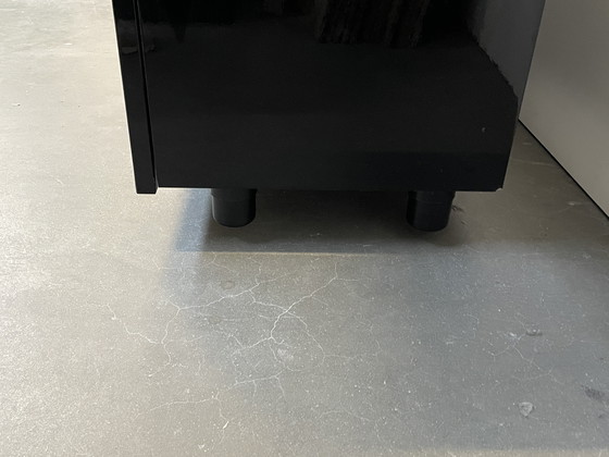 Image 1 of Buffet design italien noir avec plateau en bois, années 90