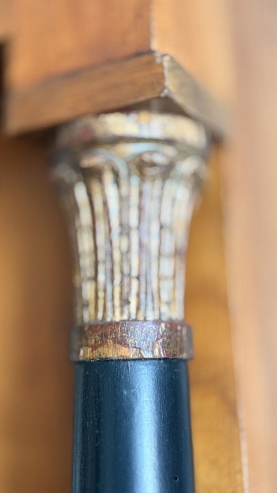 Biedermeier Display Cabinet/Bookcase – Ebonized Columns – 19th Century – Wood, Glass (photo 7 of 10)