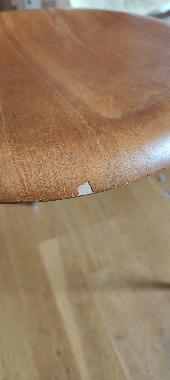 Image 1 of Sgabello Danish Teak Dot di Arne Jacobsen per Fritz Hansen