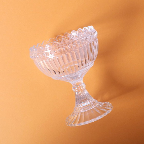 Image 1 of Vintage Traditional Finnish Clear Pedestal Bowl Marimekko / Iittala / 2000s