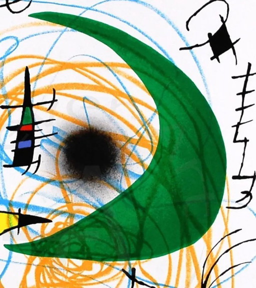 Miró, Joan - La Lune verte - Mourlot 861 - Color lithograph