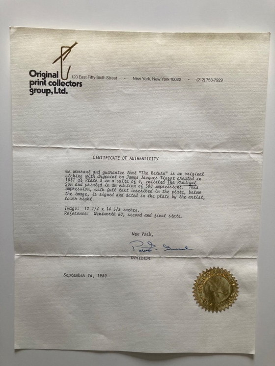 Image 1 of Tissot 1881 4 Etchings ‘The Prodigal Son’