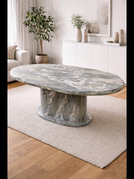 Image 1 of Sculptural Italian Marble Dining Table – Biomorphic Top – 180 × 100 cm