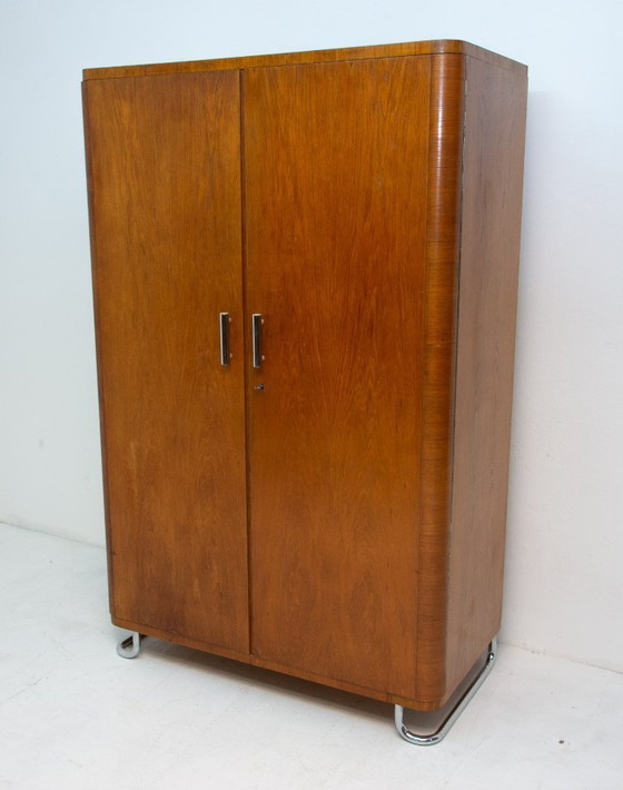 Image 1 of Bauhaus Wardrobe with Chrome Details, Bohemia, 1930s