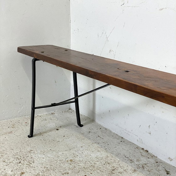 Image 1 of Banc ancien bois et fer forgé