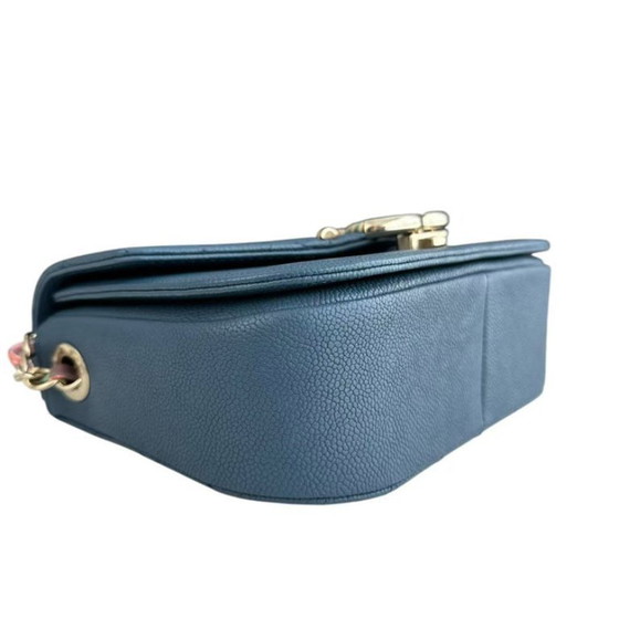 Image 1 of Chanel Coco Curve Cuba - Caviar Medium Quilted Dark Blue Gold Hardware Series 23