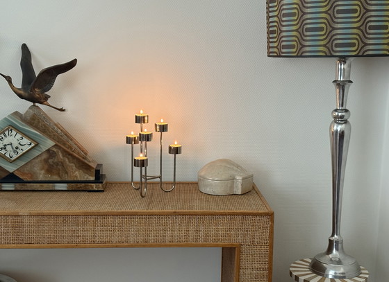 Image 1 of Tommy Larsen Design of Denmark Chandelier en acier inoxydable chromé Design danois