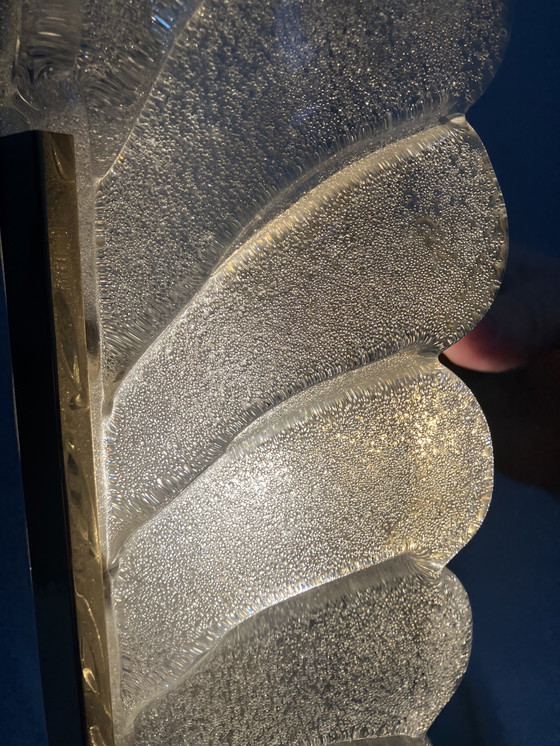 Image 1 of Vintage ijsglas Carl Fagerlund Orrefors exclusieve wandlampen set van 3 stuks!