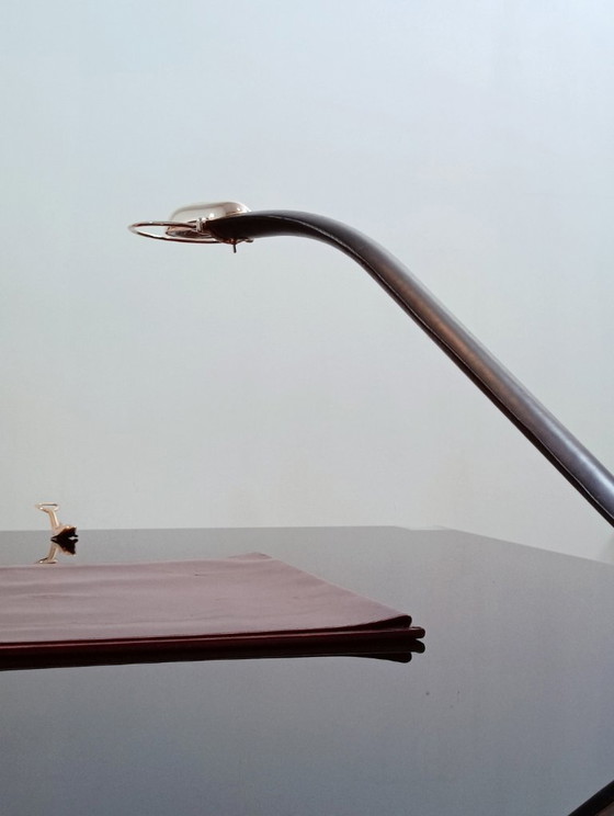 Image 1 of Cobra Leather Desk Lamp by Traso Milano 1988