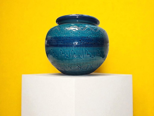 Bitossi Rimini Blu Vase 1960er | Aldo Londi Italian Mid-Century Ceramic Design