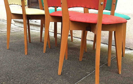 Image 1 of Set van 5 stoelen + 1 gratis. Jaren 60.