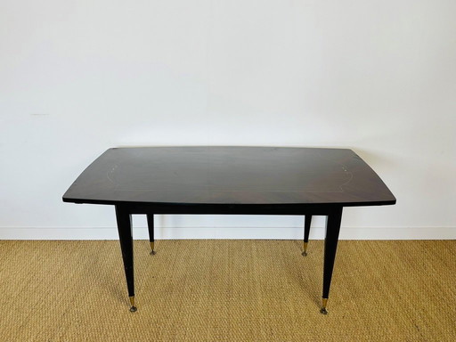 Table de salle à manger art déco en ébène de macassar, 1940