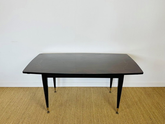 Image 1 of Table de salle à manger art déco en ébène de macassar, 1940