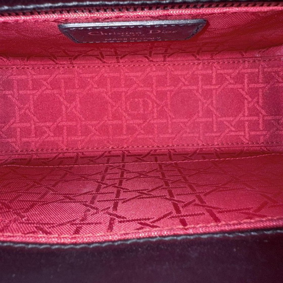 Image 1 of DIOR LADY SMALL FLAP - PELLE DI AGNELLO CANNAGE NERA CON DETTAGLI ARGENTO
