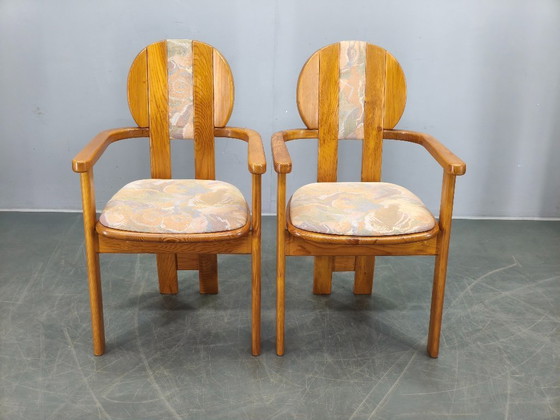 Image 1 of Ensemble de 8 fauteuils de salle à manger en pin de style postmoderne tchèque, années 1970