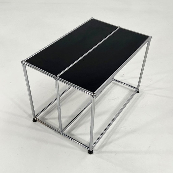 Image 1 of Console basse/table d'appoint noire par F. Haller & P. ​​Schärer pour USM Haller, années 1980