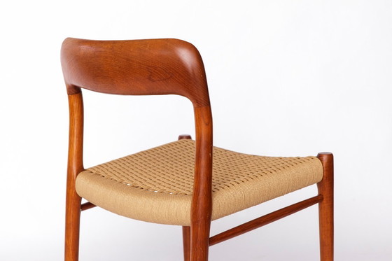 Image 1 of Sedia Niels Otto Møller, modello 75 (anni '50) – con riparazione – design danese vintage di metà secolo con nuova seduta in 