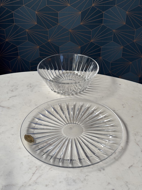 Image 1 of Val Saint Lambert “Balmoral” kristallen bord- en kommenset