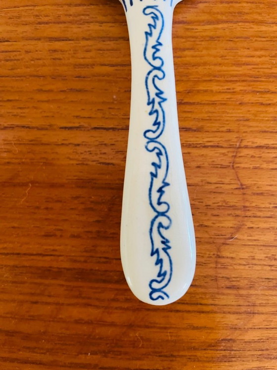 Image 1 of Plat à pâtisserie et pelles à gâteaux vintage en porcelaine de Gien, ensemble de 3