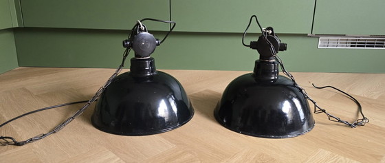 Image 1 of 2 lampade industriali da fabbrica della DDR