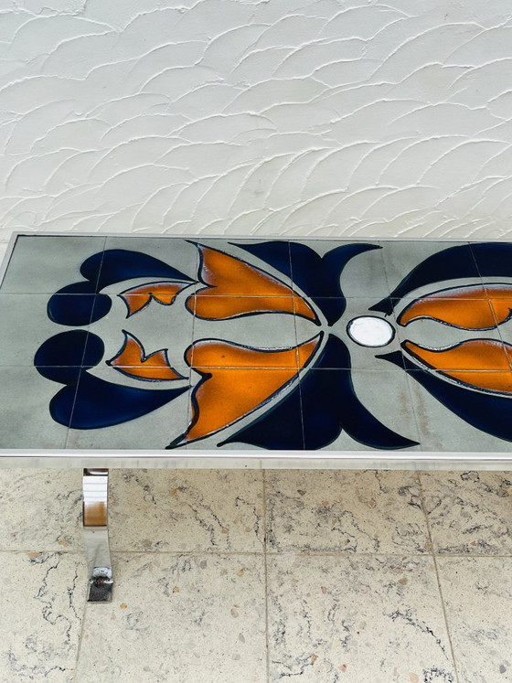 Tavolino Metakore in ceramica Vallauris, firmato Cedem – Tavolini da caffè, Chrome (photo 4 of 18)