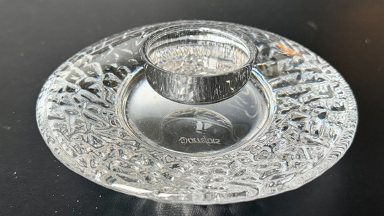 Crystal glass tealight holder by Orrefors, for Kosta Boda, Candle holders, Transparent (photo 5 of 6)