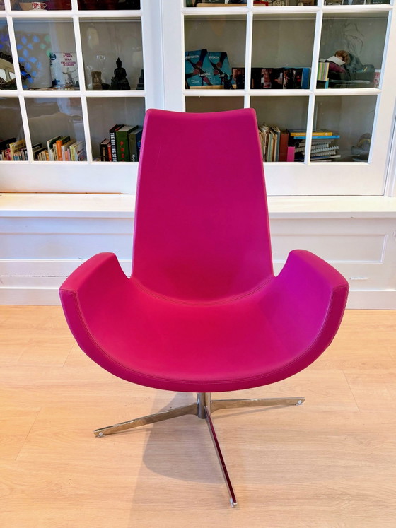Prachtige Infinity Beetle High Back draaifauteuil, Draaistoelen, Metaal, Chroom, Roze (foto 2 van 6)