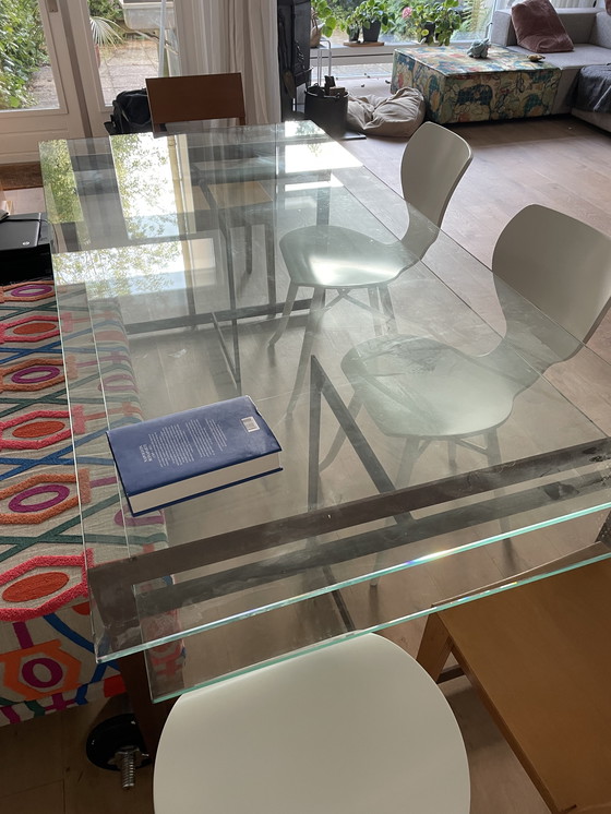 Image 1 of Bureau / table Cees Dam verre et acier