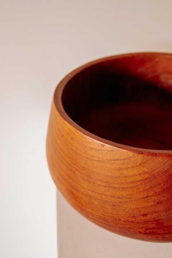 Image 1 of Saladier ou coupe à fruits vintage danois en teck, années 1970