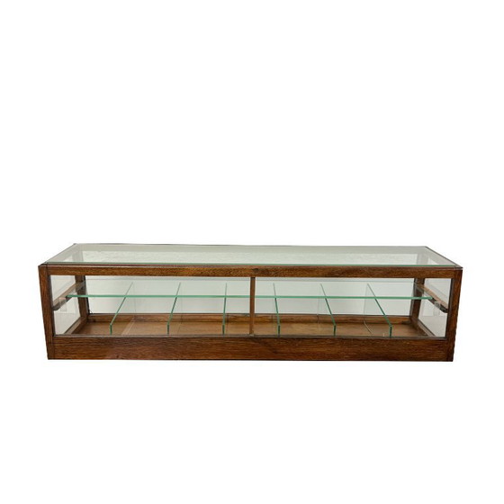 Vintage Winkelvitrine van ESMÉ, Vitrinekasten, Hout, Glas, Bruin (foto 10 van 14)