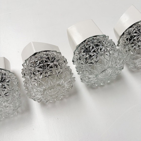 Set di 4 applique o plafoniere vintage in vetro, anni '70 – Plastic, Glass (photo 4 of 14)