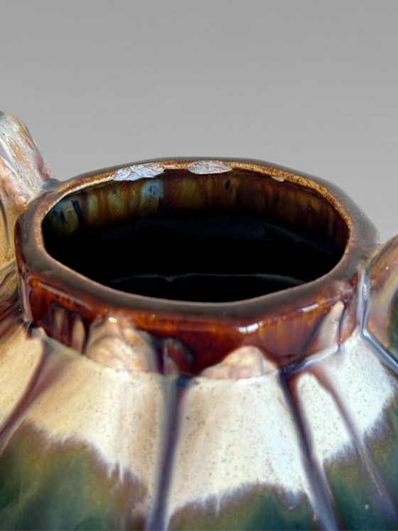 Image 1 of Art Deco glazed ceramic vase attributed to Thulin, Belgium, 1930s