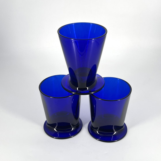 Iittala “Boy” – 3 glazen – Stefan Lindfors – Kobaltblauw – Glazen & Karaffen, Glass (photo 5 of 7)