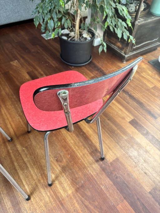 2 sedie in Formica rossa