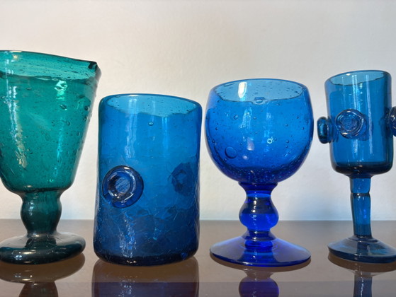 6 Verres Hand Made Afghanistan – vintage Afghanistan, Glass & Decanter, Glass (photo 4 of 15)