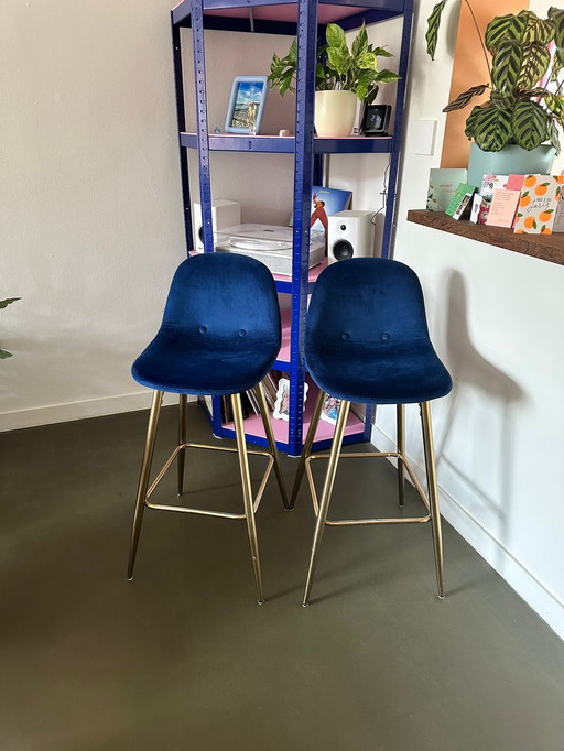 2 velvet bar stools