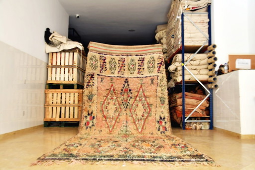 Tappeto bouaad marocchino dai toni tenui 392 x 188 cm 