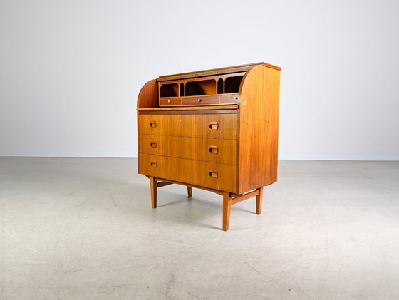 Image 1 of SMI Egon Ostegaard, cassettiera segretaria di metà secolo, in teak vintage