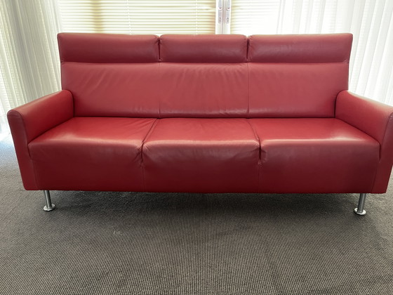 Image 1 of Canapé design 3 places en cuir Leolux Rooby – état impeccable – 2x